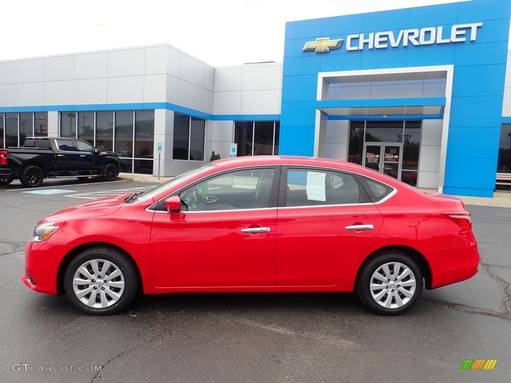 2017 Sentra SV - Red Alert / Charcoal photo #3