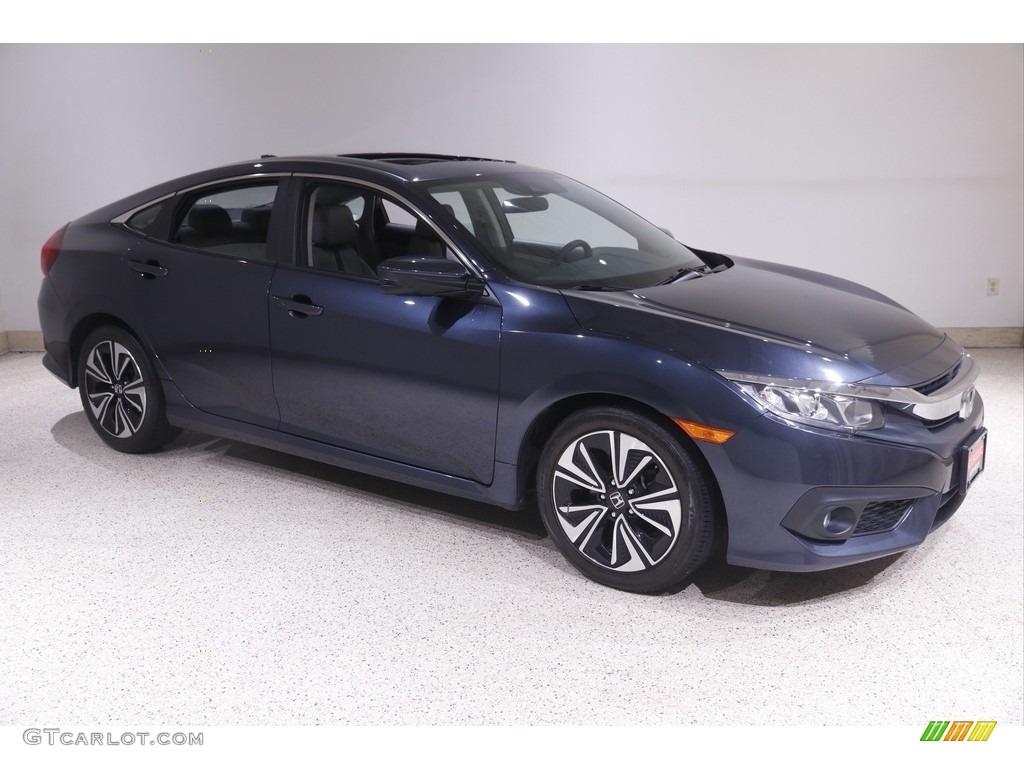 Cosmic Blue Metallic 2017 Honda Civic EX-T Sedan Exterior Photo #144314742