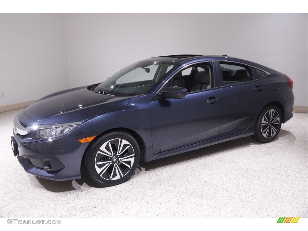 Cosmic Blue Metallic 2017 Honda Civic EX-T Sedan Exterior Photo #144314778