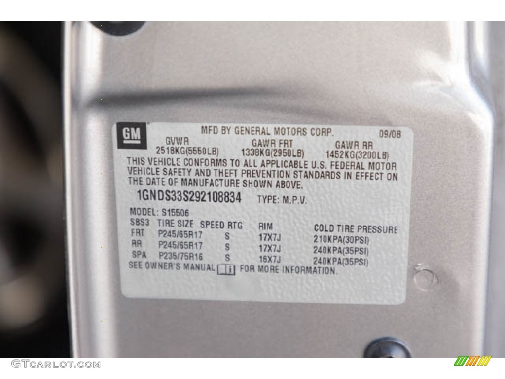 2009 TrailBlazer LT - Graystone Metallic / Gray photo #33