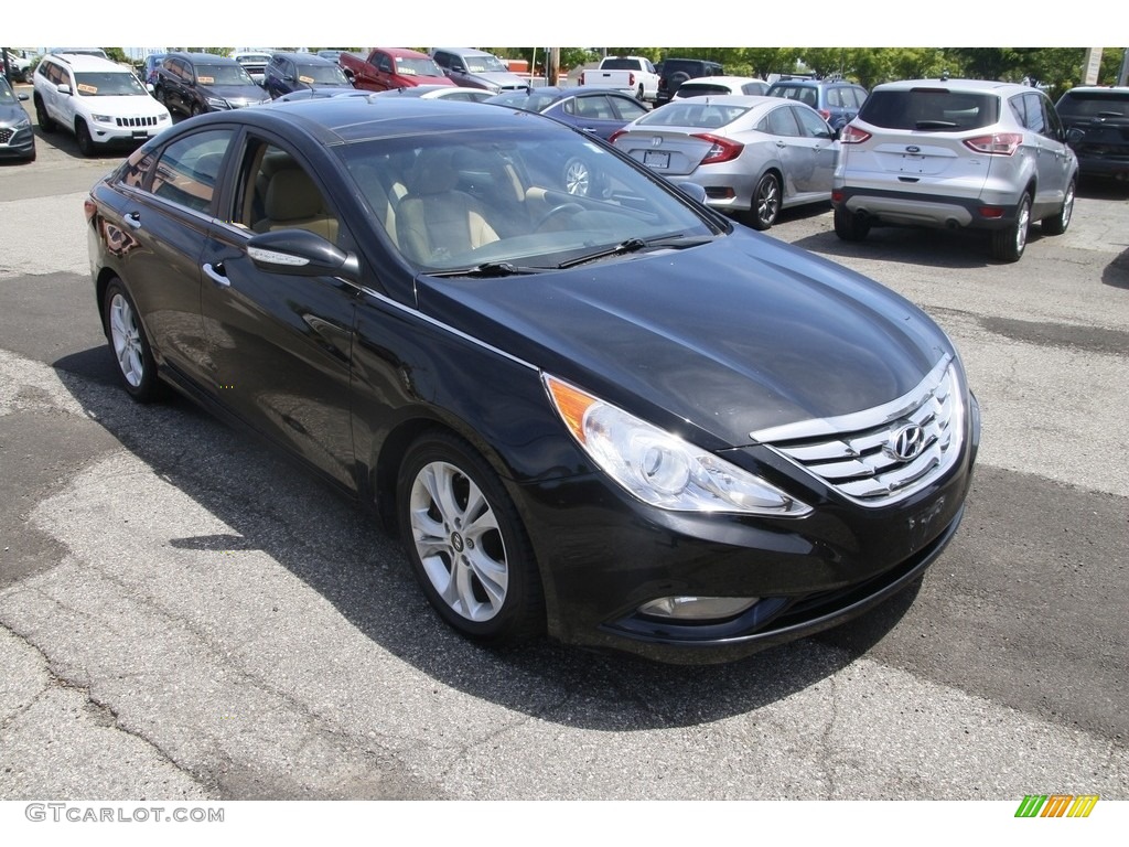 2012 Sonata Limited - Midnight Black / Camel photo #3
