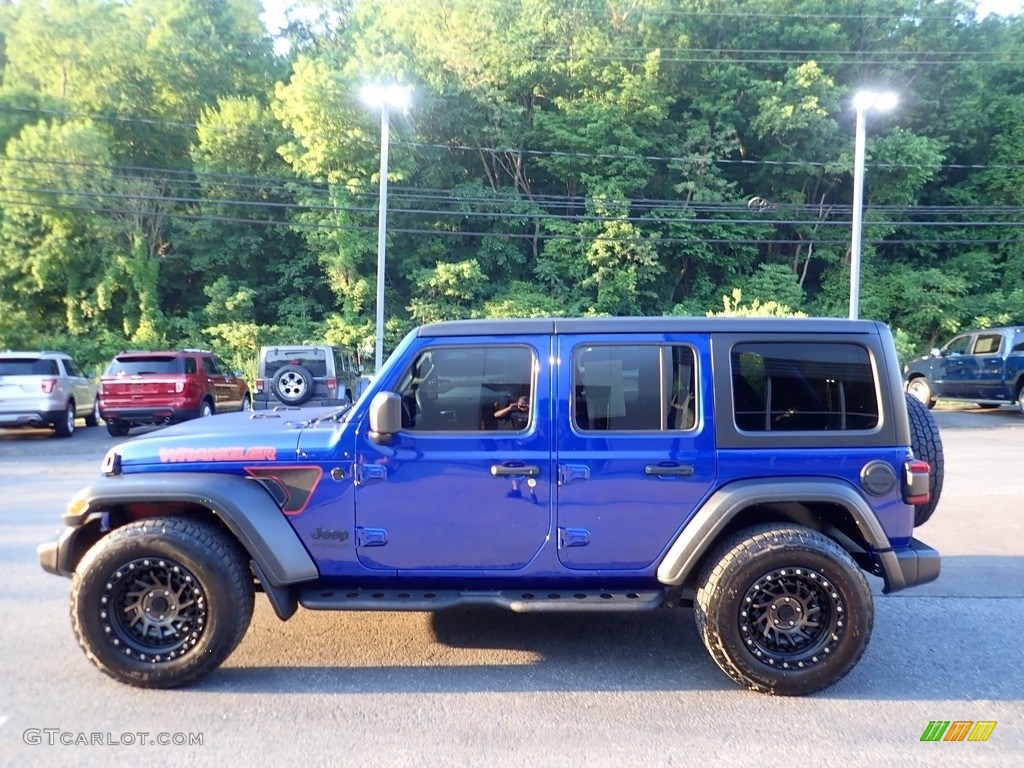 2020 Wrangler Unlimited Altitude 4x4 - Ocean Blue Metallic / Black photo #6