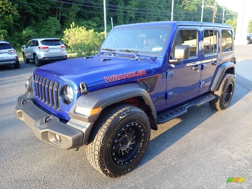 2020 Wrangler Unlimited Altitude 4x4 - Ocean Blue Metallic / Black photo #7