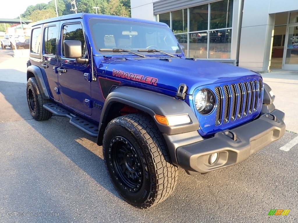 2020 Wrangler Unlimited Altitude 4x4 - Ocean Blue Metallic / Black photo #9