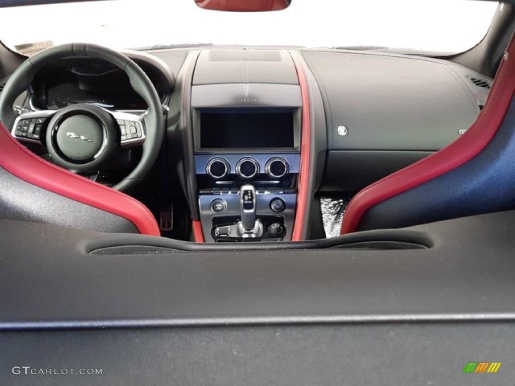 2023 Jaguar F-TYPE P450 AWD R-Dynamic Coupe Mars Red/Flame Red Stitching Dashboard Photo #144325216