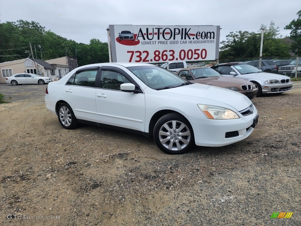 2007 Accord SE V6 Sedan - Taffeta White / Ivory photo #1