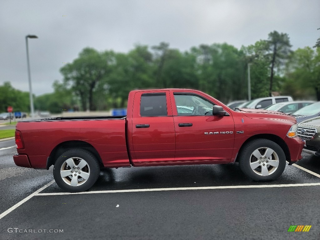2012 Ram 1500 Express Quad Cab 4x4 - Deep Cherry Red Crystal Pearl / Dark Slate Gray/Medium Graystone photo #3