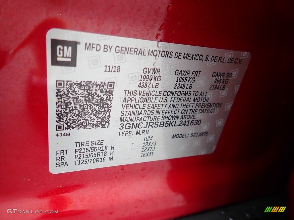 2019 Trax Premier AWD - Cajun Red Tintcoat / Jet Black photo #28