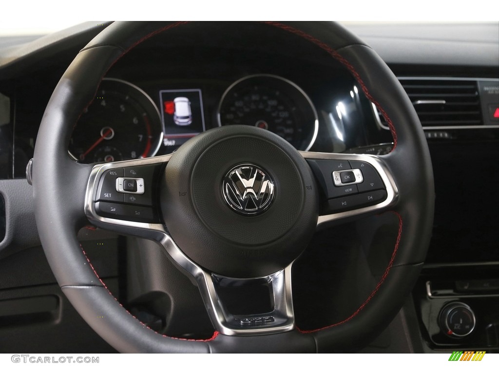 2019 Volkswagen Golf GTI SE Titan Black Steering Wheel Photo #144332728