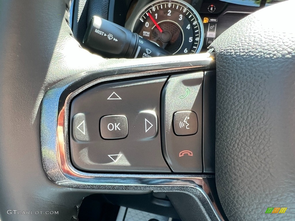 2022 Ram 1500 Big Horn Built-to-Serve Edition Crew Cab 4x4 Black Steering Wheel Photo #144333364