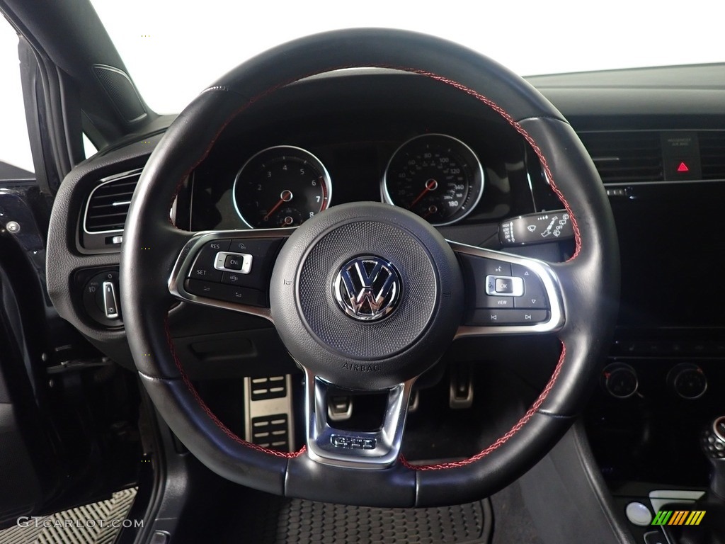 2019 Volkswagen Golf GTI SE Titan Black Steering Wheel Photo #144333381