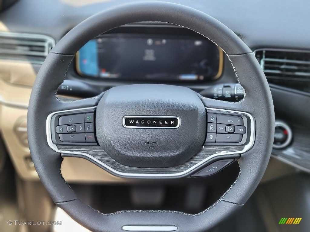 2022 Jeep Wagoneer Series II 4x4 Global Black Steering Wheel Photo #144335050