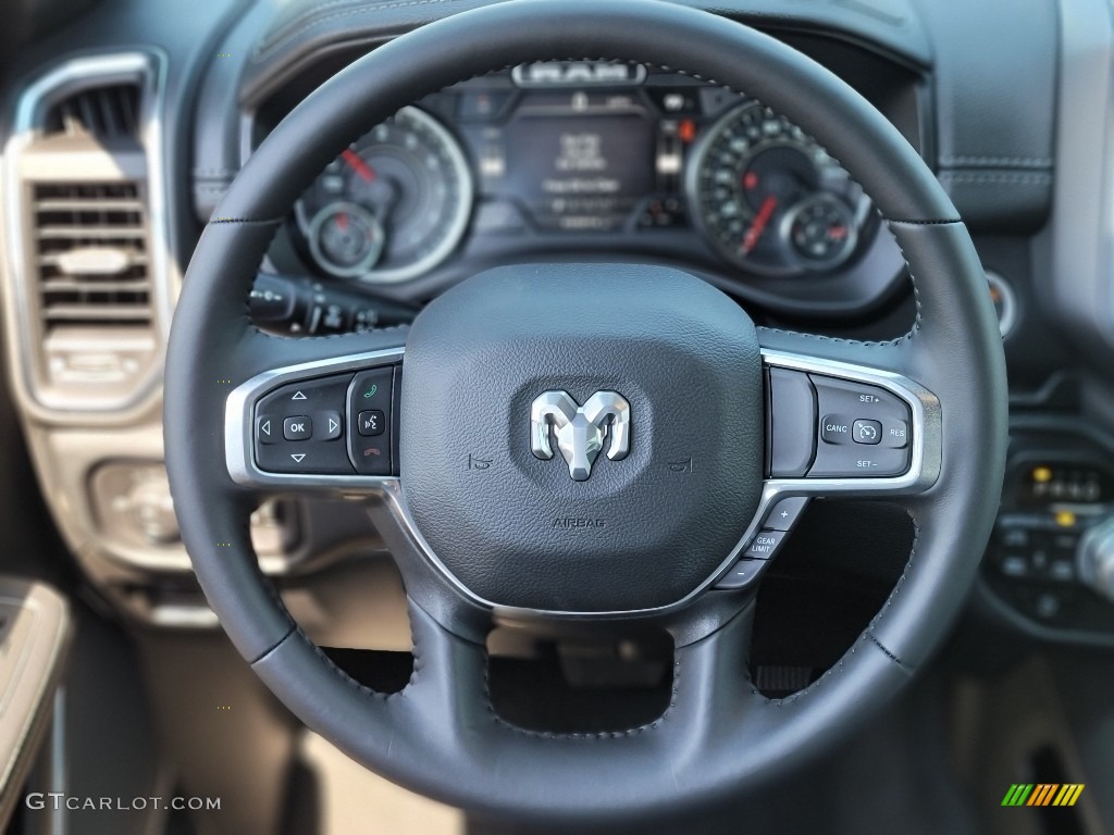 2022 Ram 1500 Laramie Crew Cab 4x4 Black Steering Wheel Photo #144335296