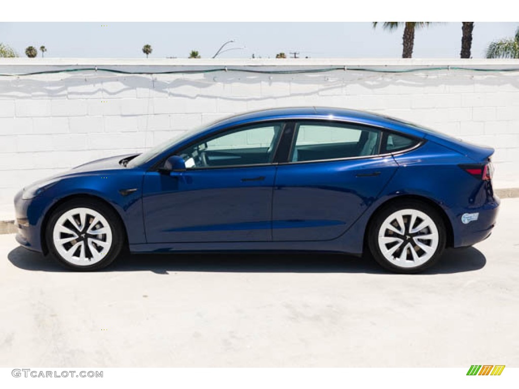 Deep Blue Metallic 2021 Tesla Model 3 Long Range Exterior Photo #144340195