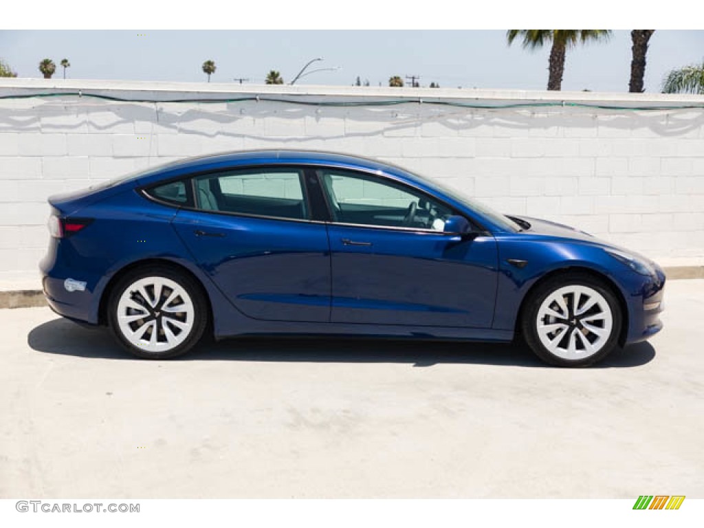 Deep Blue Metallic 2021 Tesla Model 3 Long Range Exterior Photo #144340240