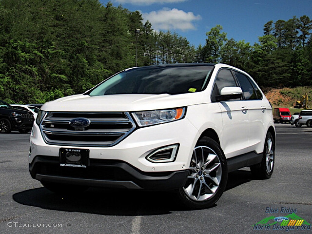 2015 Edge Titanium AWD - White Platinum Metallic / Ceramic photo #1