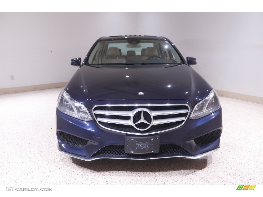 2014 E 350 4Matic Sport Sedan - Lunar Blue Metallic / Silk Beige/Espresso Brown photo #2