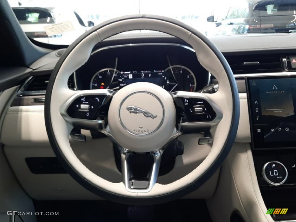 2022 Jaguar F-PACE P250 S Light Oyster/Ebony Steering Wheel Photo #144352457