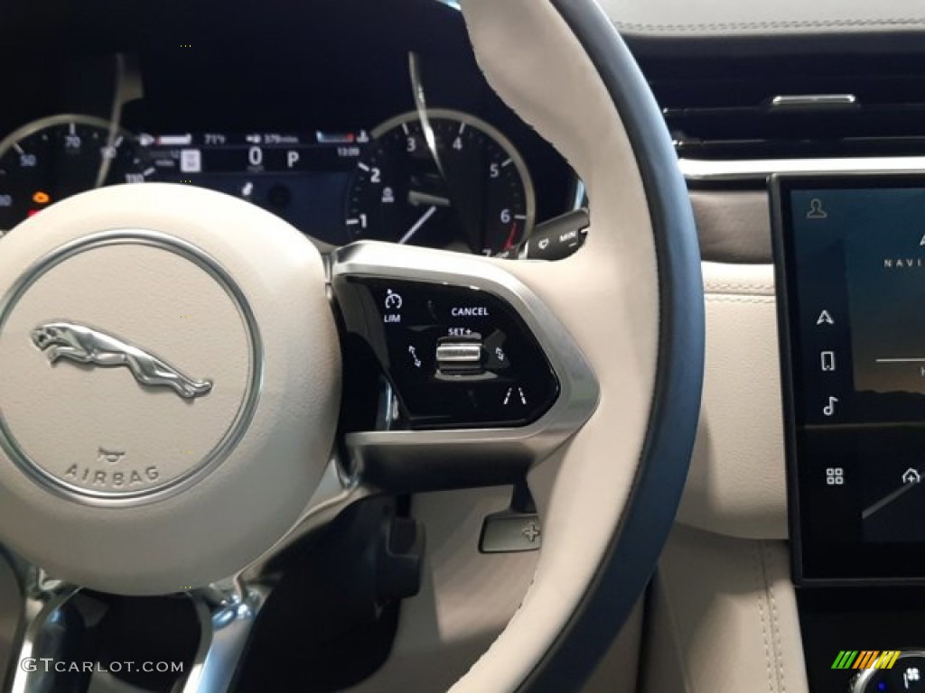 2022 Jaguar F-PACE P250 S Light Oyster/Ebony Steering Wheel Photo #144352469