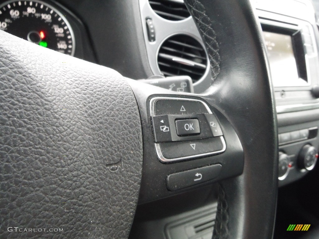 2016 Volkswagen Tiguan S 4MOTION Charcoal Steering Wheel Photo #144353714