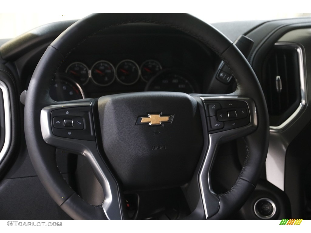 2022 Chevrolet Silverado 1500 LT Double Cab 4x4 Jet Black Steering Wheel Photo #144354341