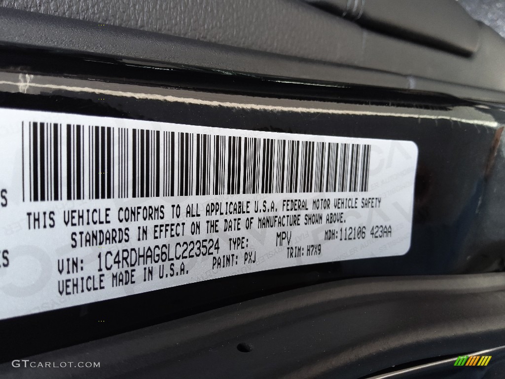 2020 Dodge Durango SXT Color Code Photos