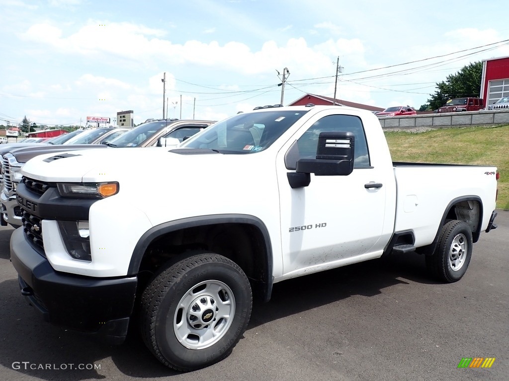 Summit White 2020 Chevrolet Silverado 2500HD Work Truck Regular Cab 4x4 Exterior Photo #144364588