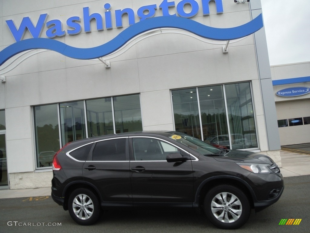 2013 CR-V EX AWD - Kona Coffee Metallic / Black photo #2