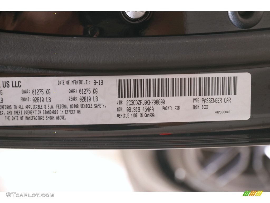 2019 Challenger Color Code PX8 for Pitch Black Photo #144365902
