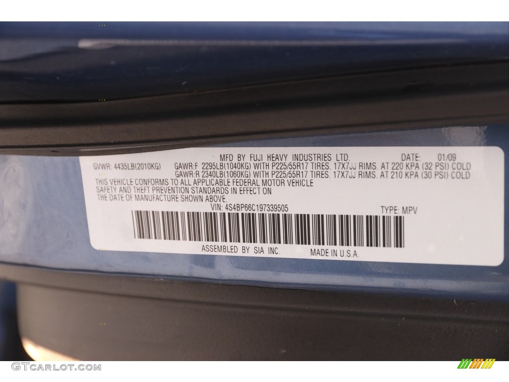 2009 Outback 2.5i Limited Wagon - Newport Blue Pearl / Off Black photo #19