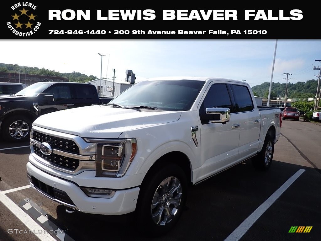 2021 F150 Platinum SuperCrew 4x4 - Oxford White / Black photo #1