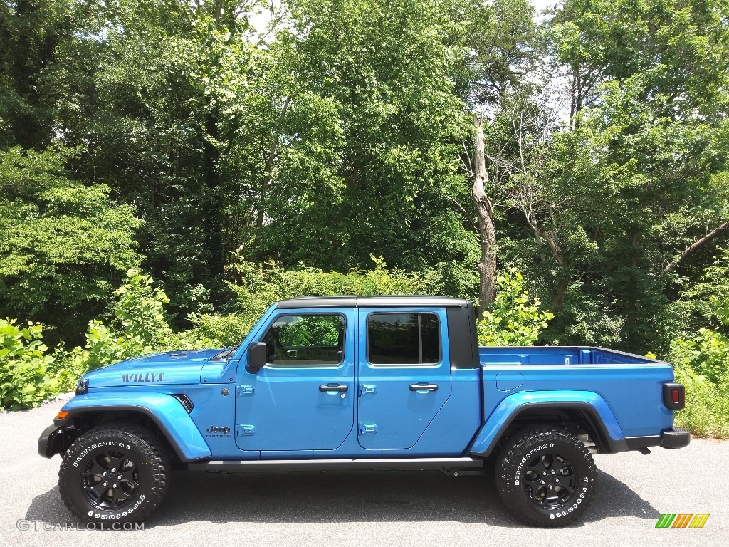 Hydro Blue Pearl 2022 Jeep Gladiator Willys 4x4 Exterior Photo #144371796