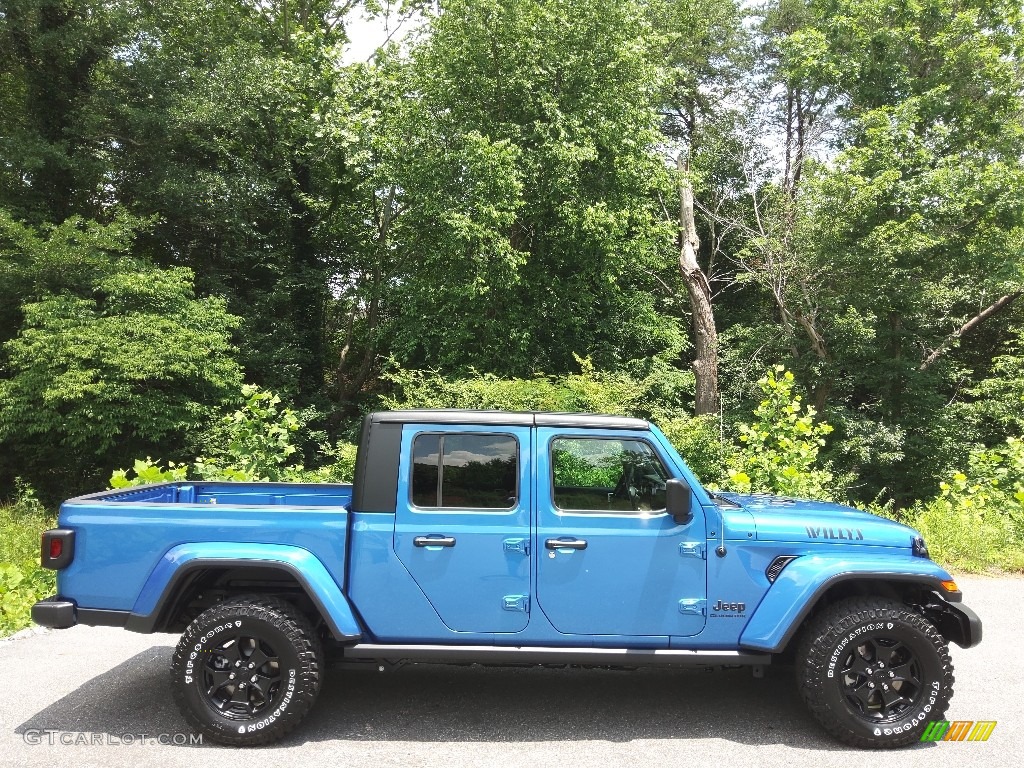 2022 Gladiator Willys 4x4 - Hydro Blue Pearl / Black photo #5