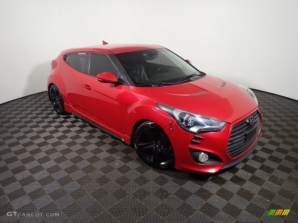 2013 Veloster Turbo - Boston Red / Black photo #2