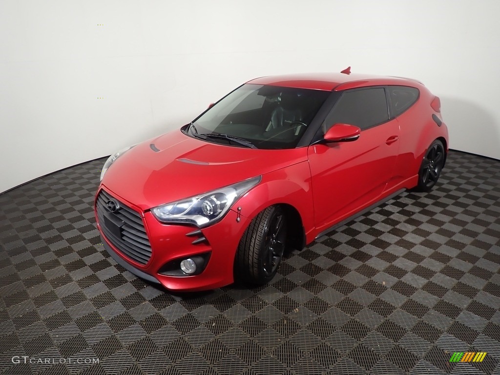 2013 Veloster Turbo - Boston Red / Black photo #8