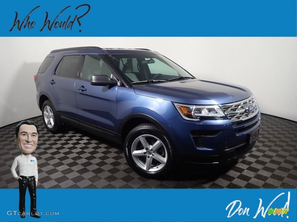 2018 Explorer 4WD - Blue Metallic / Medium Stone photo #1