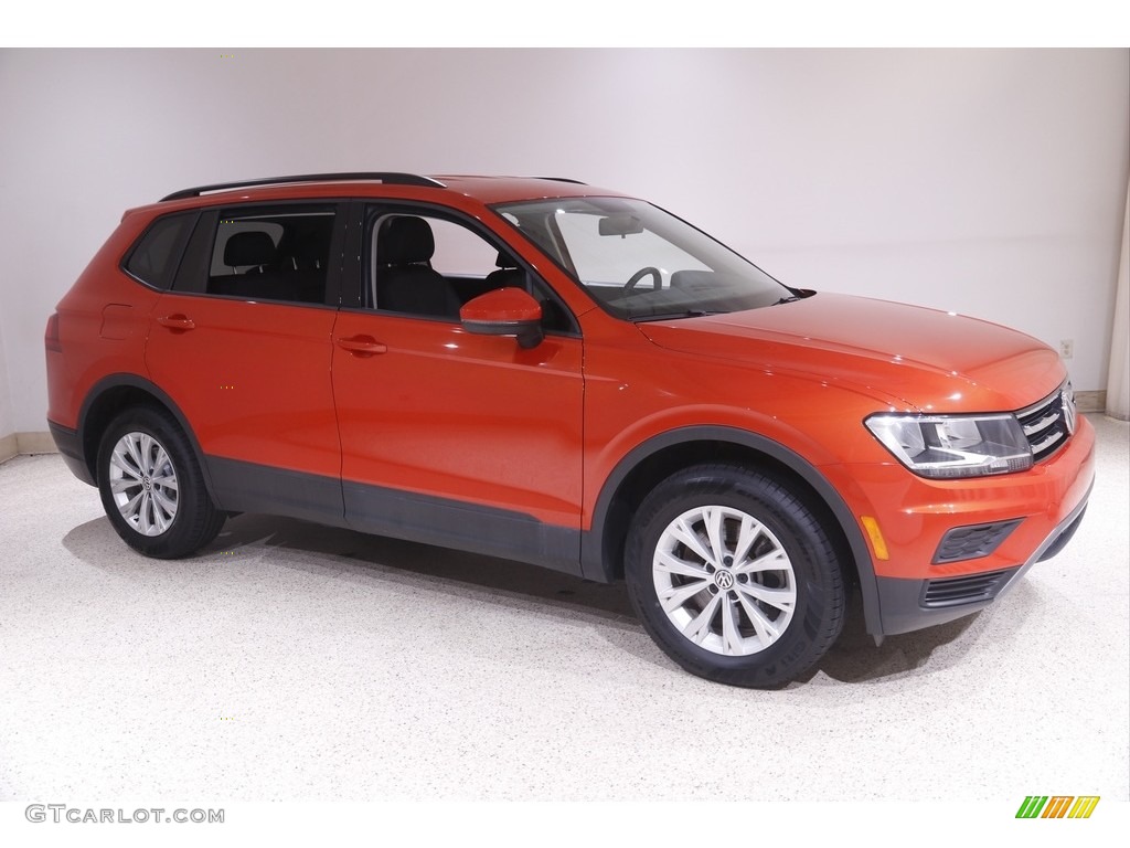 2019 Tiguan S - Habanero Orange Metallic / Titan Black photo #1