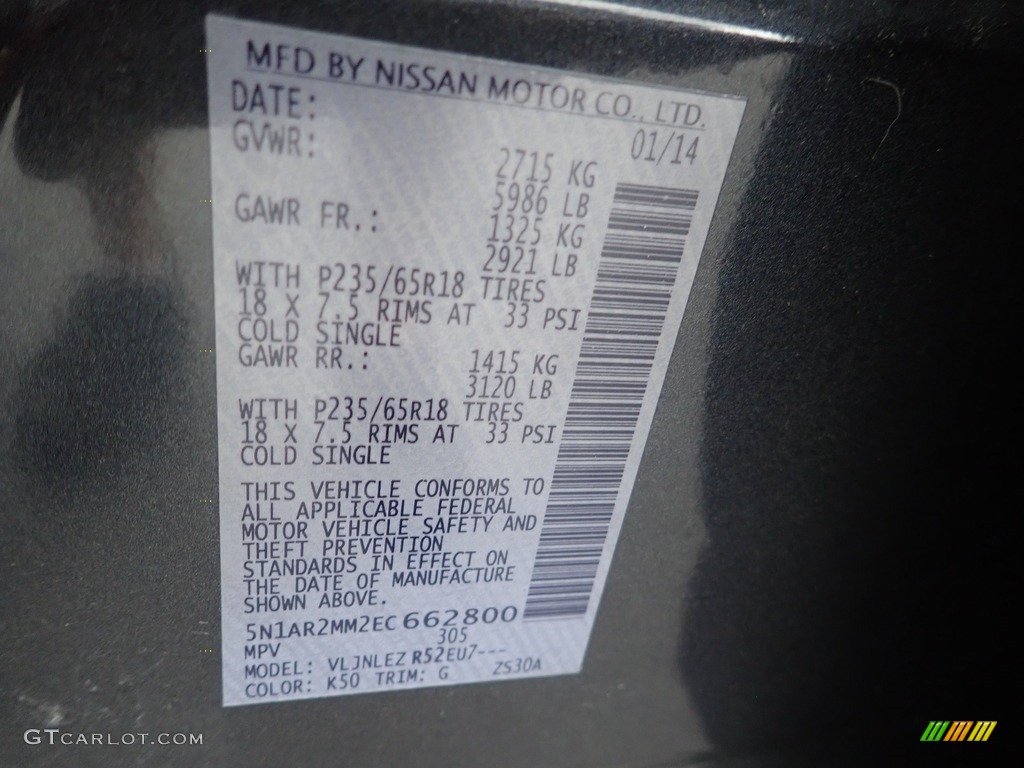 2014 Pathfinder SV AWD - Dark Slate / Charcoal photo #28