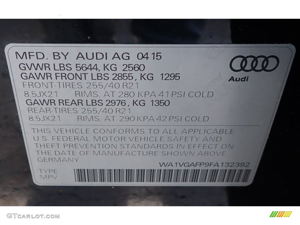 2015 SQ5 Prestige 3.0 TFSI quattro - Brilliant Black / Black/Magma Red photo #48