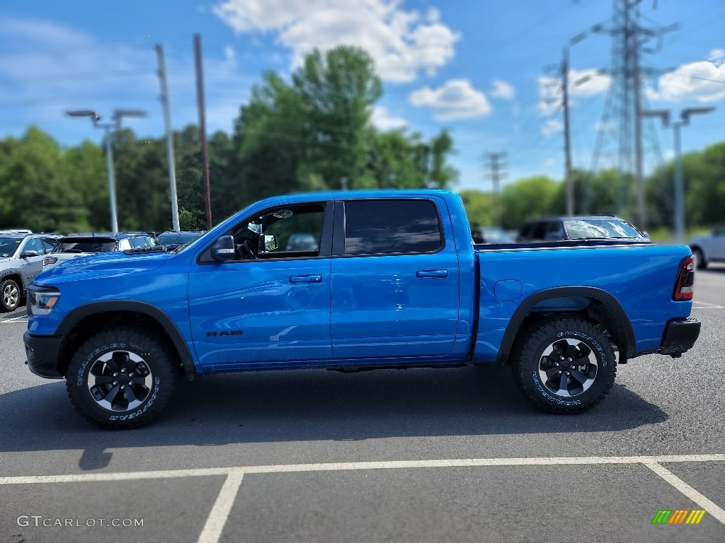 Hydro Blue Pearl 2022 Ram 1500 Rebel Crew Cab 4x4 Exterior Photo #144381767