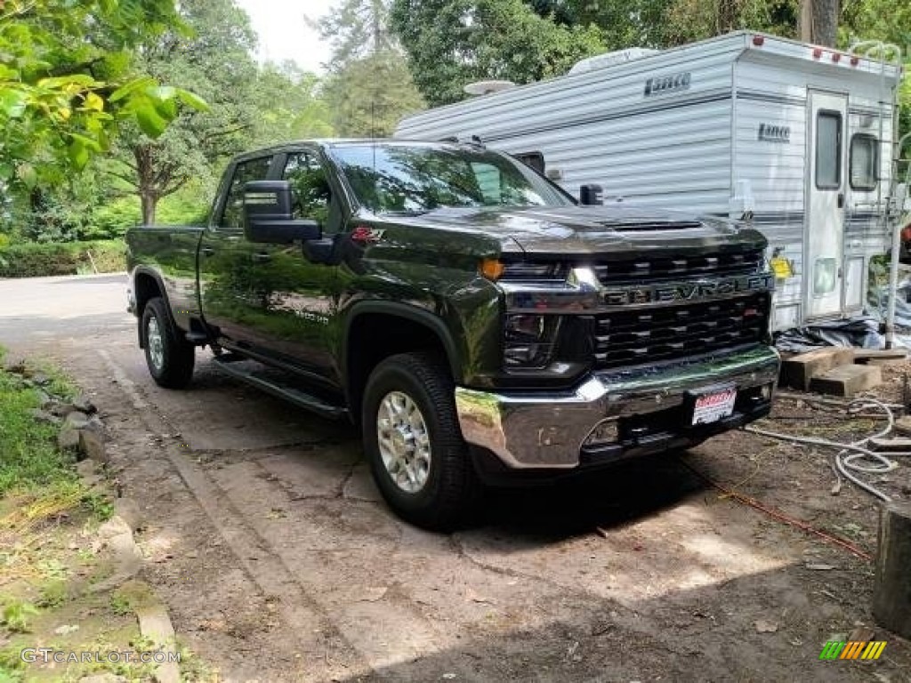 2022 Silverado 3500HD LT Crew Cab 4x4 - Greenstone Metallic / Gideon/­Very Dark Atmosphere photo #1