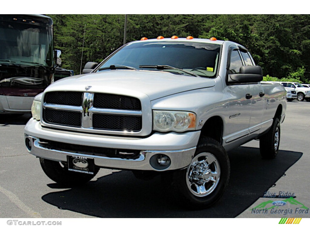 2003 Ram 3500 ST Quad Cab 4x4 - Bright Silver Metallic / Taupe photo #1