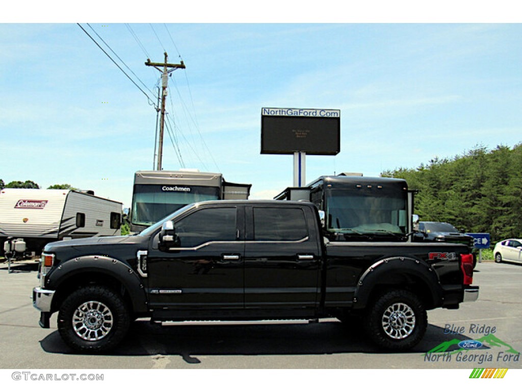 Agate Black 2021 Ford F350 Super Duty Lariat Crew Cab 4x4 Exterior Photo #144392713