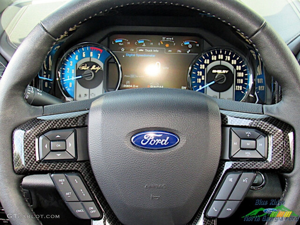 2020 Ford F150 Shelby Cobra Edition SuperCrew 4x4 Black Steering Wheel Photo #144392879