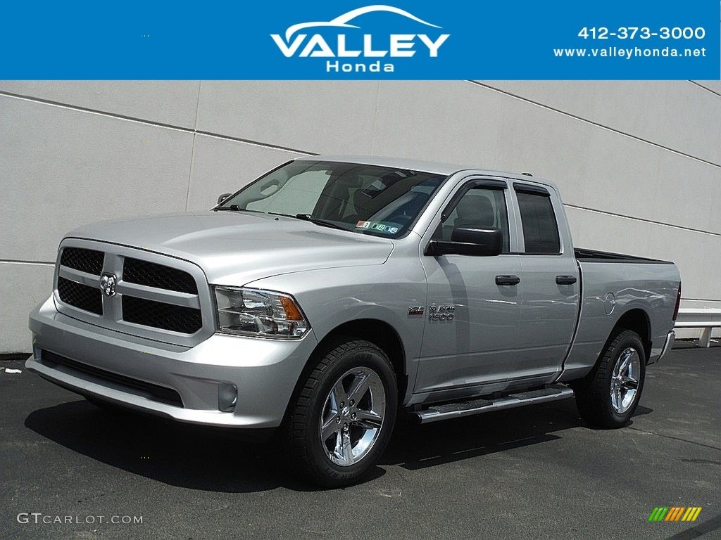 2014 1500 Express Quad Cab 4x4 - Bright Silver Metallic / Black/Diesel Gray photo #1