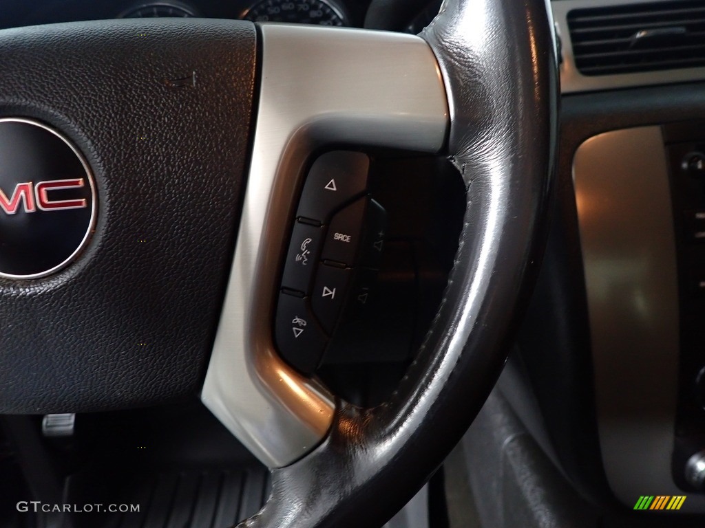 2013 GMC Sierra 2500HD SLT Extended Cab 4x4 Ebony Steering Wheel Photo #144399606