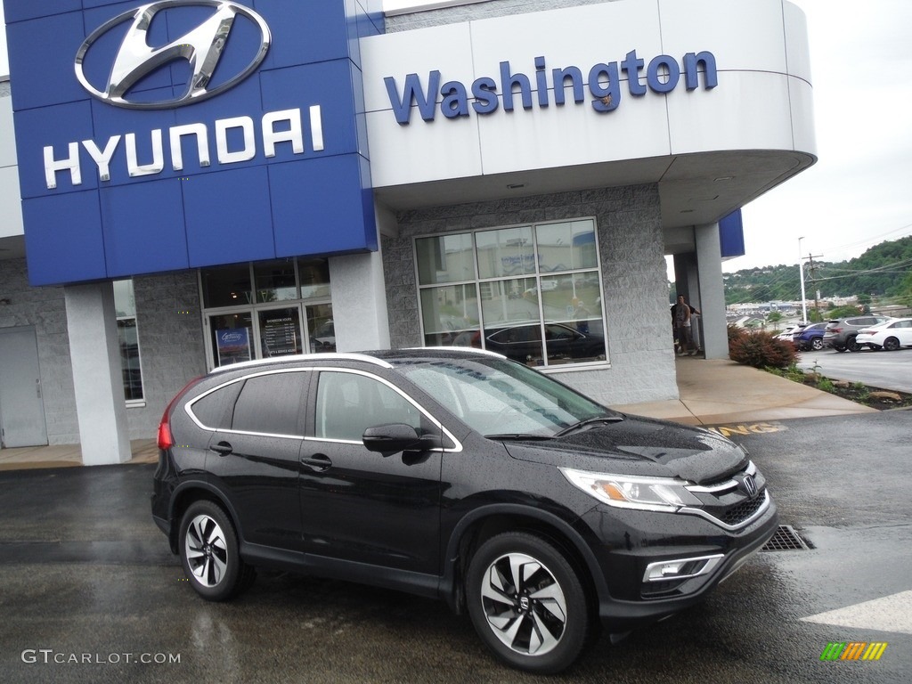 2016 CR-V Touring AWD - Crystal Black Pearl / Black photo #2