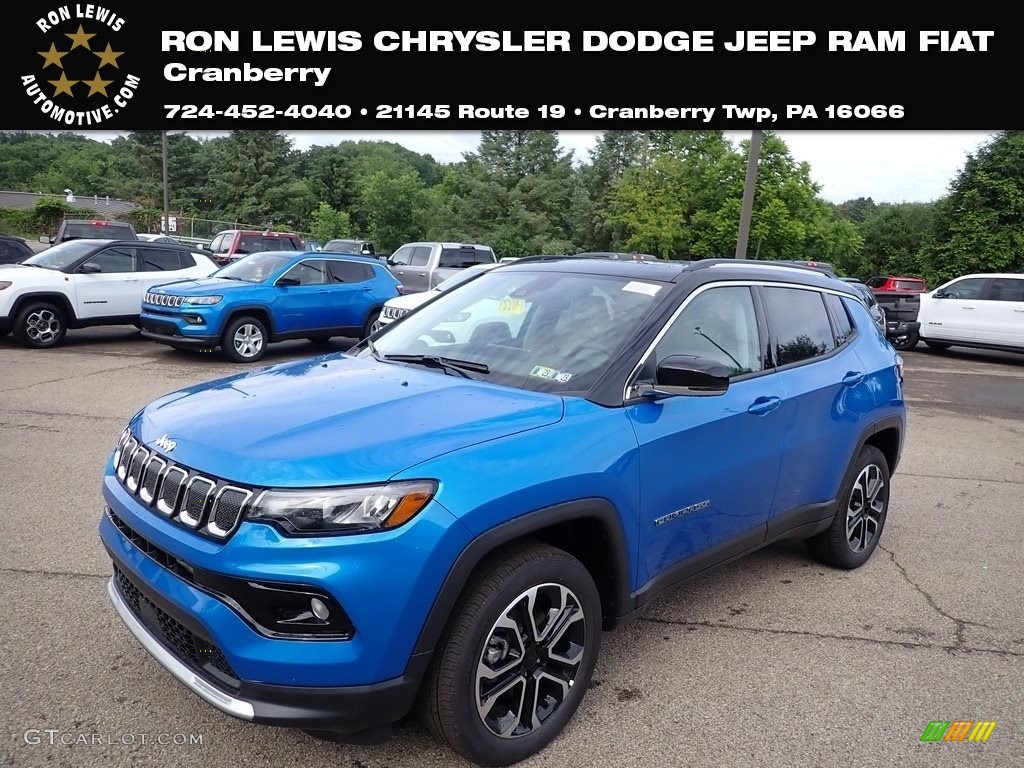 2022 Laser Blue Pearl Jeep Compass Limited 4x4 144398867 GTCarLot