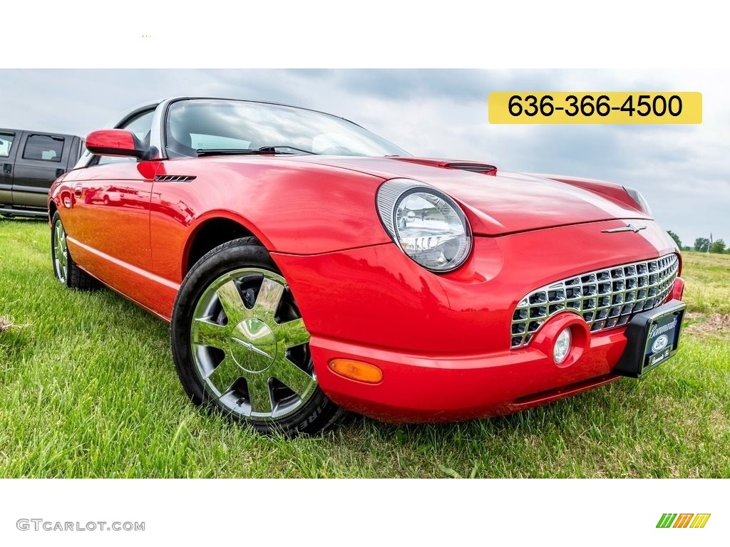 2002 Thunderbird Deluxe Roadster - Torch Red / Midnight Black photo #1