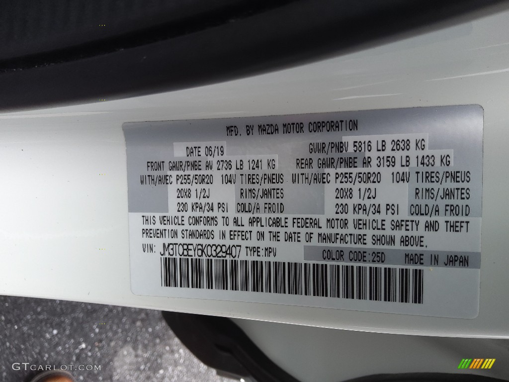 2019 Mazda CX-9 Signature AWD Color Code Photos